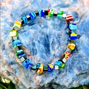 Millefiori & Hematite Bracelet